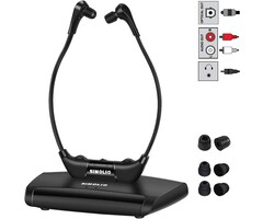 SIMOLIO Infrared Wireless TV Headphones, TV Hearing Device for Digital & Analog TVs, TV Listening Headphones for Seniors & Hard of Hearing with Voice Highlighting, Balance and Tone Adjustment SM-863D