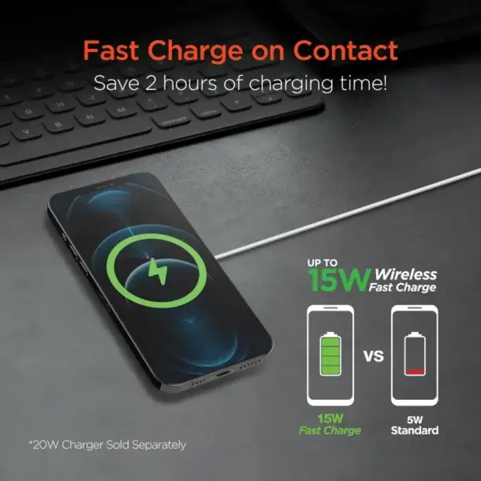 15-Watt Wireless Charging Pad with Magnetic Alignment Technology and Hollow Cooling Structure