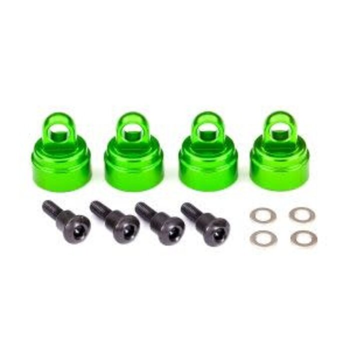 Traxxas 3767G - Shock caps, aluminum (green-anodized) (4) (fits all Ultra Shocks)