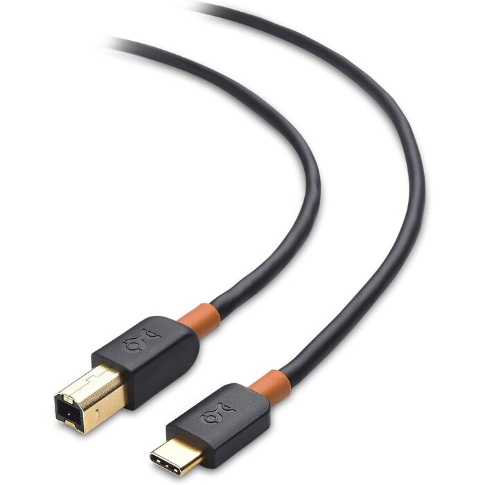 USB-B2USB-C-6FT - Cable Matters USB B to USB C Cable - 6.6ft, USB-C to USB-B Cable, MIDI to USBC Cord, Compatible with Printer, MIDI Controller/Keyboard, Black