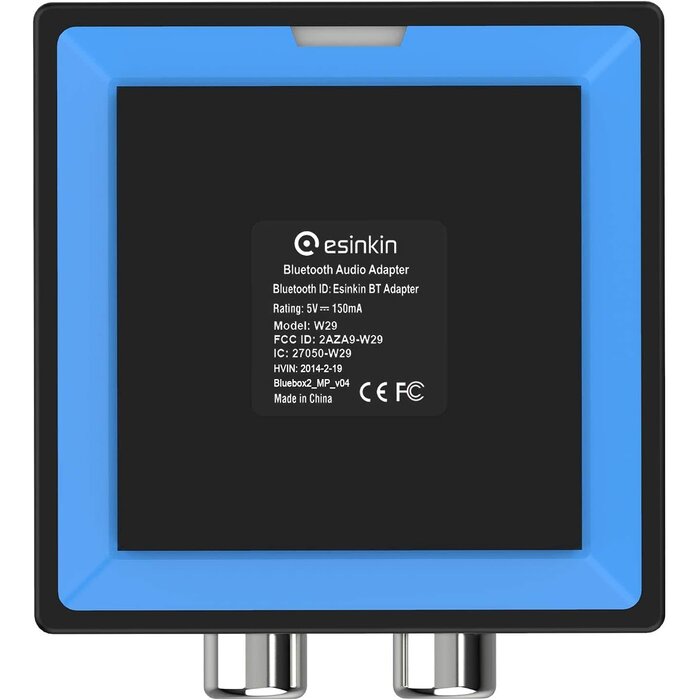 esinkin W29-US - esinkin Bluetooth Audio Adapter for Music Streaming Sound System, Wireless Audio Adapter Works with Smartphones and Tablets, Wireless Adapter for Speakers
