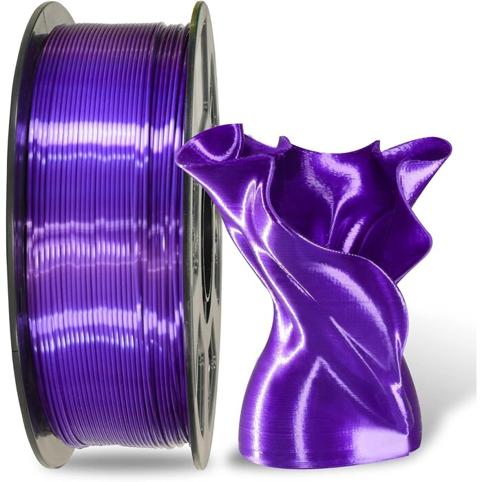 MIKA3D MIKA3D-SILK-VIOLET - MIKA3D Silk Shiny Luster Dark Violet Purple PLA 3D Printing Filament, 1KG 2.2Lbs 1.75mm 3D Print Material with High Diameter Accuracy, Neatly Wound Silk PLA Widely Support for FDM 3D Printers by MIKA3D