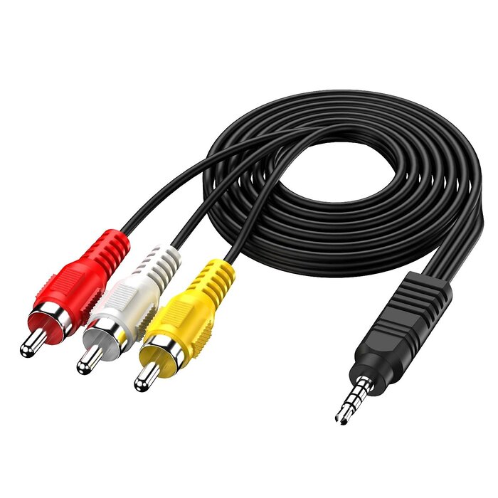 3.5MM-3-RCA - Eanetf 3.5mm to RCA Camcorder Handycam AV Audio Video Output Cable, 1/8" TRRS to 3 RCA Male Plug AUX Cable Cord for TV, Smartphones, MP3, Tablets, Speakers, Home Theater - 5ft