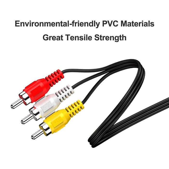 3.5MM-3-RCA - Eanetf 3.5mm to RCA Camcorder Handycam AV Audio Video Output Cable, 1/8" TRRS to 3 RCA Male Plug AUX Cable Cord for TV, Smartphones, MP3, Tablets, Speakers, Home Theater - 5ft