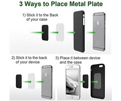 SALEX MAG-PLATE-LG - SALEX Large Replacement Rectangular Iron Discs Without Holes, Metal Plate for Magnetic Car Phone Holders, Wall, Air Vent Mounts, Cases, Magnets. 3M Adhesive Backing