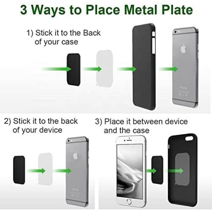 SALEX MAG-PLATE-LG - SALEX Large Replacement Rectangular Iron Discs Without Holes, Metal Plate for Magnetic Car Phone Holders, Wall, Air Vent Mounts, Cases, Magnets. 3M Adhesive Backing