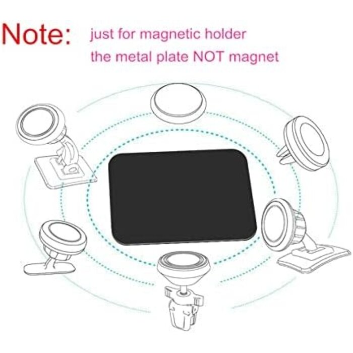 SALEX MAG-PLATE-LG - SALEX Large Replacement Rectangular Iron Discs Without Holes, Metal Plate for Magnetic Car Phone Holders, Wall, Air Vent Mounts, Cases, Magnets. 3M Adhesive Backing
