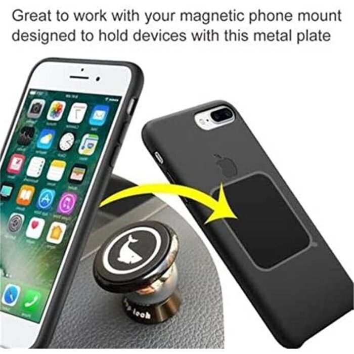 SALEX MAG-PLATE-LG - SALEX Large Replacement Rectangular Iron Discs Without Holes, Metal Plate for Magnetic Car Phone Holders, Wall, Air Vent Mounts, Cases, Magnets. 3M Adhesive Backing