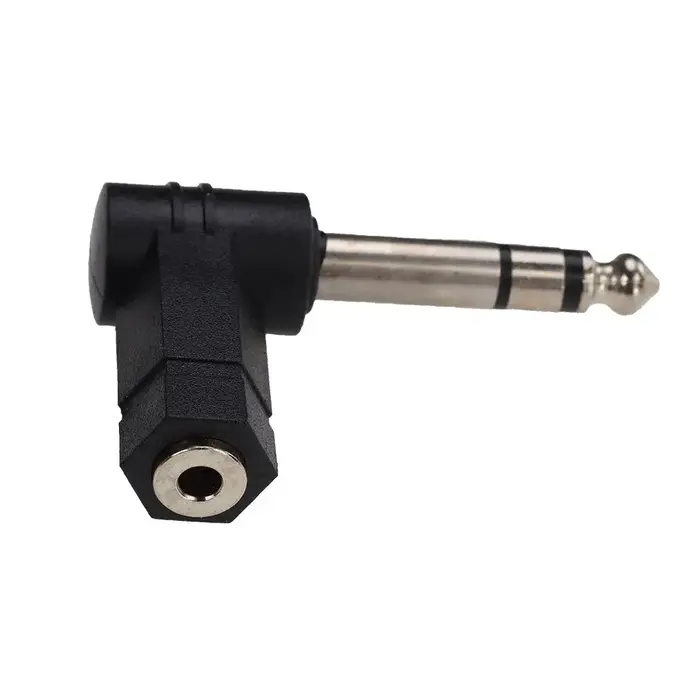 1/8M-1/4F-RA - WILLIZTER Right Angled 6.35mm 0.25 inch TRS 3 Pole Male to 3.5mm Female 90 Degree Adapter Converter Extension Extender Stereo Auxiliary AUX Headphone Audio Jack Plug