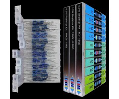 1/2W-1-Ohm-150-Ohm - EEEEE - 1/2W 20 Values 200pcs Individual Compartment 1 Ohm-150 Ohm with 1% Metal Film Resistor Assortment Kit and Electrical Industrial Assorted Set K Ohm Pack for Led Lights Arduino Raspberry Pi