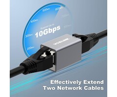 POE-ETH-COUPLER - VCELINK  - RJ45 Coupler, Shielded Ethernet Coupler POE Ethernet Cable Extender for Cat7/Cat6a/Cat6/Cat5e, Female to Female in-Line Coupler