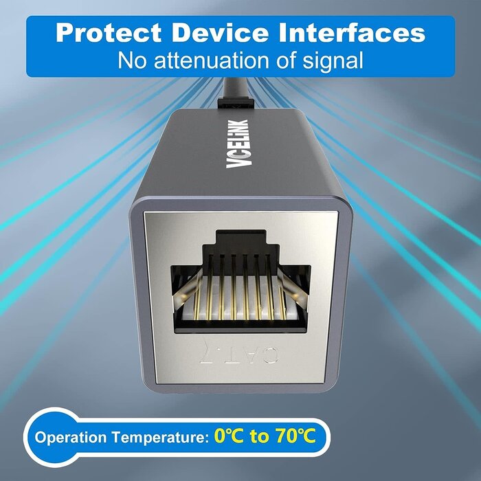 POE-ETH-COUPLER - VCELINK  - RJ45 Coupler, Shielded Ethernet Coupler POE Ethernet Cable Extender for Cat7/Cat6a/Cat6/Cat5e, Female to Female in-Line Coupler