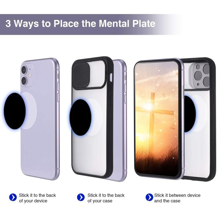 SALEX MAG-PLATE-MED - SALEX Medium Replacement Rectangular Iron Discs Without Holes, Metal Plate for Magnetic Car Phone Holders, Wall, Air Vent Mounts, Cases, Magnets. 3M Adhesive Backing