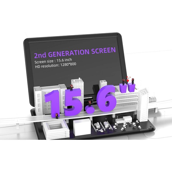 BOIFUN BFN-161 - BOIFUN 17.5" Portable DVD Player with 15.6" Large HD Screen, 6 Hours Rechargeable Battery, Support USB/SD Card/Sync TV and Multiple Disc Formats, High Volume Speaker, Black