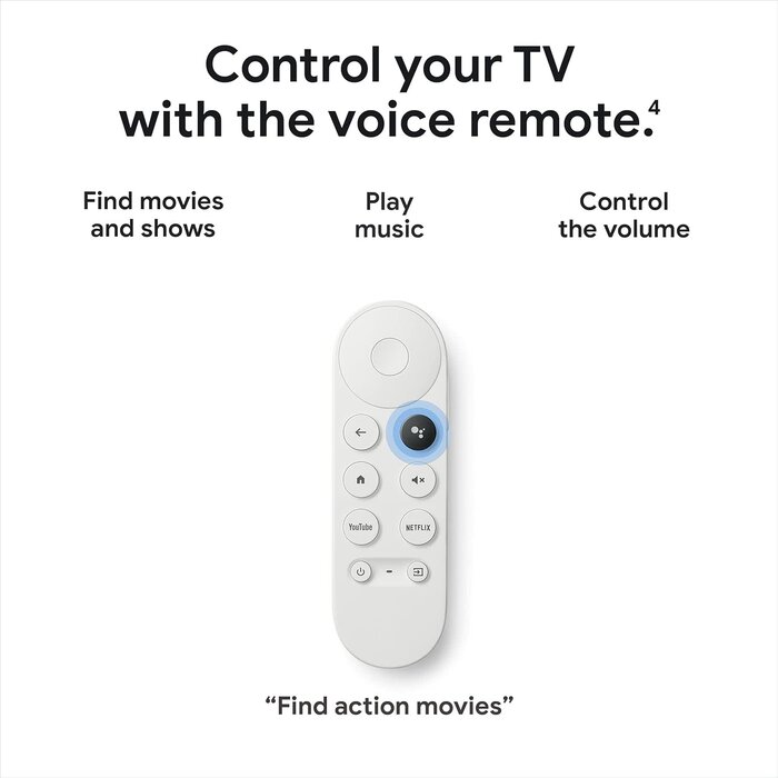 GA01923-US - Chromecast with Google TV (4K) Blue - Streaming Stick Entertainment on Your TV with Voice Search - Watch Movies, Shows, and Live TV in 4K HDR - Sky Blue with Accessories