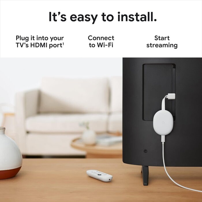 GA01923-US - Chromecast with Google TV (4K) Blue - Streaming Stick Entertainment on Your TV with Voice Search - Watch Movies, Shows, and Live TV in 4K HDR - Sky Blue with Accessories