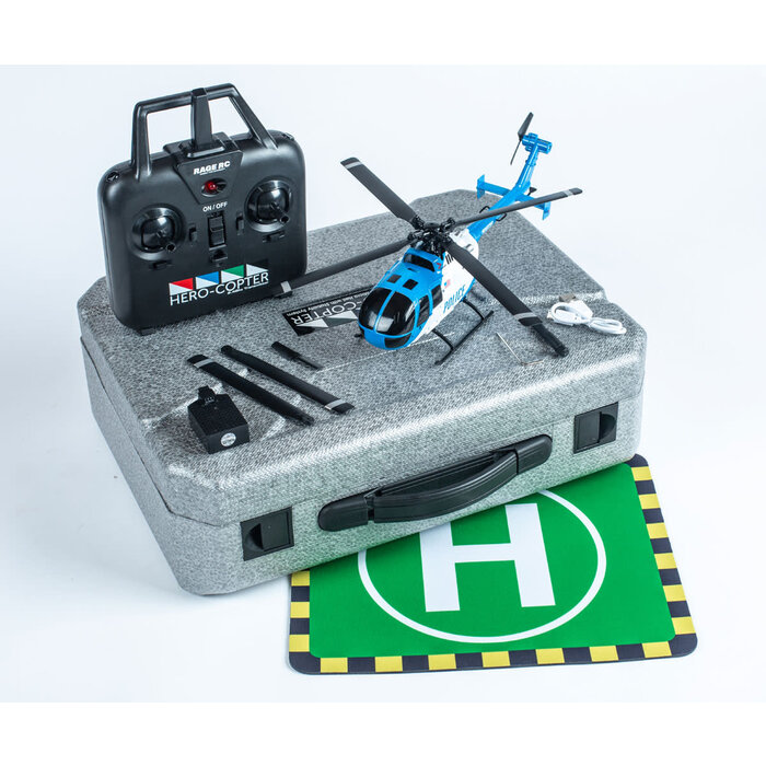 RageRC RGR6051 - Hero-Copter, 4-Blade RTF Helicopter; Police