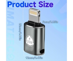YIMATEECO USBC2LIGHT-DATA - YIMATEECO USB C to Lightning Adapter 20W PD Fast Charging Data Transfer, USB C Female to Lightning Male Adapter Supports for iPhone 14/13/12/11/XS/XR, iPad/iPod/Air Pods, Not for OTG