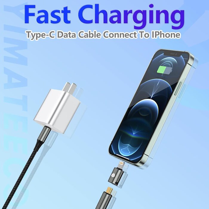 YIMATEECO USBC2LIGHT-DATA - YIMATEECO USB C to Lightning Adapter 20W PD Fast Charging Data Transfer, USB C Female to Lightning Male Adapter Supports for iPhone 14/13/12/11/XS/XR, iPad/iPod/Air Pods, Not for OTG