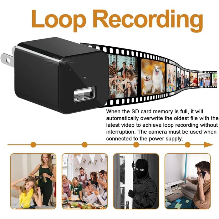 Spy Camera Charger - Hidden Camera - Premium Pack - HD 1080P - Best Mini Spy Camera - USB Charger Camera - Secret Camera - Nanny Cam - Small Cameras for Spying - Surveillance Camera Full HD