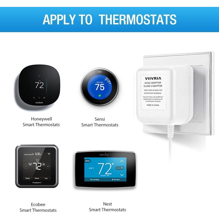 24V Transformer, C Wire Adapter for Ring Doorbell & Thermostat, 315" Cable