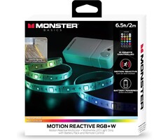 Monster ‎MLB7-1081-RGB - Monster Multicolor/Multi-White 6.5ft LED Light Strip With Motion Activation, 88 Unique Settings, Use Remote For Customization, Battery-Powered: Requires 3 AA Batteries