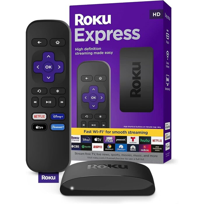 ROKU - Roku Express | HD Streaming Media Player with High Speed HDMI Cable and Simple Remote