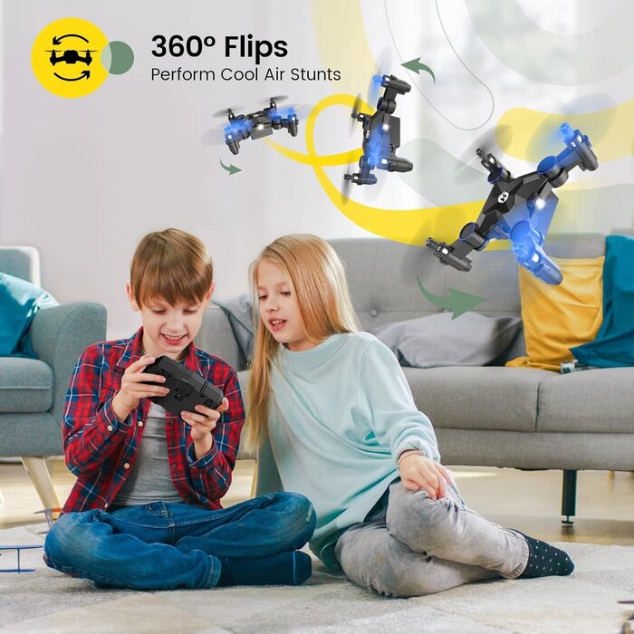 HS190-BLUE - Holy Stone Foldable Mini Drone for Kids Beginners, Blue RC Nano Quadcopter with Altitude Hold, 3D Flips, High Speeds Rotation, Headless Mode, Throw to Go, One Key Return, Great Gift Toys for Boys and Girls, Blue