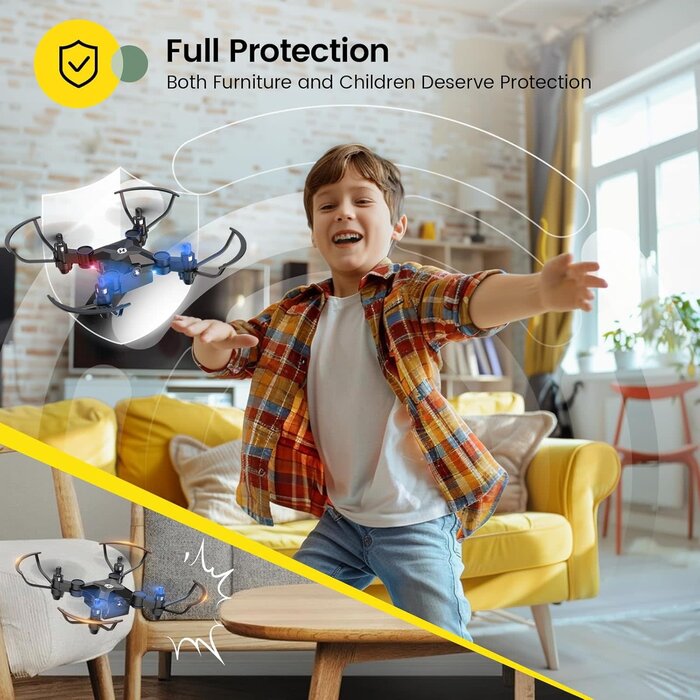 HS190-BLUE - Holy Stone Foldable Mini Drone for Kids Beginners, Blue RC Nano Quadcopter with Altitude Hold, 3D Flips, High Speeds Rotation, Headless Mode, Throw to Go, One Key Return, Great Gift Toys for Boys and Girls, Blue