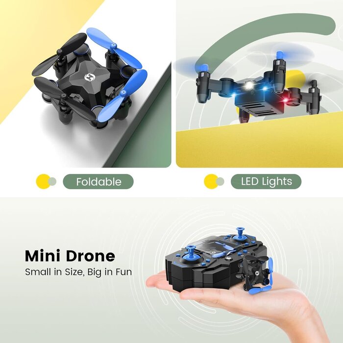 HS190-BLUE - Holy Stone Foldable Mini Drone for Kids Beginners, Blue RC Nano Quadcopter with Altitude Hold, 3D Flips, High Speeds Rotation, Headless Mode, Throw to Go, One Key Return, Great Gift Toys for Boys and Girls, Blue