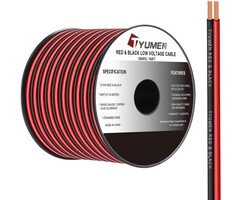 Tyumen 18-GAUGE-WIRE - Tyumen 18 Gauge Wire 100FT, 18/2 AWG Red Black Hookup Electrical Wire LED Strips Extension Cord 12V/24V DC Cable, 18AWG 2 Conductors Flexible Wire for LED Ribbon Lamp Tape Lighting