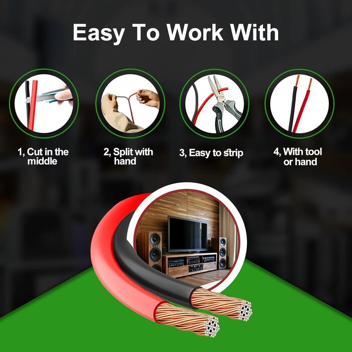 Tyumen 18-GAUGE-WIRE - Tyumen 18 Gauge Electrical Wire, 100ft 18/2 AWG Red Black Hookup Electrical Wire LED Strips Extension Cord 12V/24V DC Cable, 18AWG 2 Conductors Flexible Wire for LED Ribbon Lamp Tape Lighting
