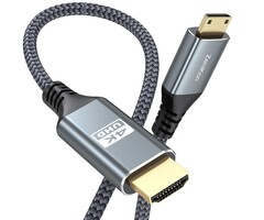 MINI-HDMI2HDMI - ZeniKon Mini HDMI to HDMI Cable 6FT, High Speed HDMI to Mini HDMI Cable for Portable Monitor 4K@60Hz HDMI Mini to HDMI 2.0 Cord 2K@120Hz,1080P Compatible with Camcorder, Camera, Laptop, HDTV, Graphics