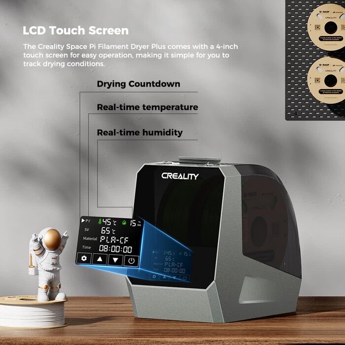 Cregrant3D 3D-DRYER - Creality Space Pi Filament Dryer, Filament Storage Box, Upgraded Double 360° Heating Drying with Fan&Touch Screen, 3D Printer Filament Spool Holder, Dehydrator 1.75/2.85/3mm PLA PETG ABS TPU Nylon