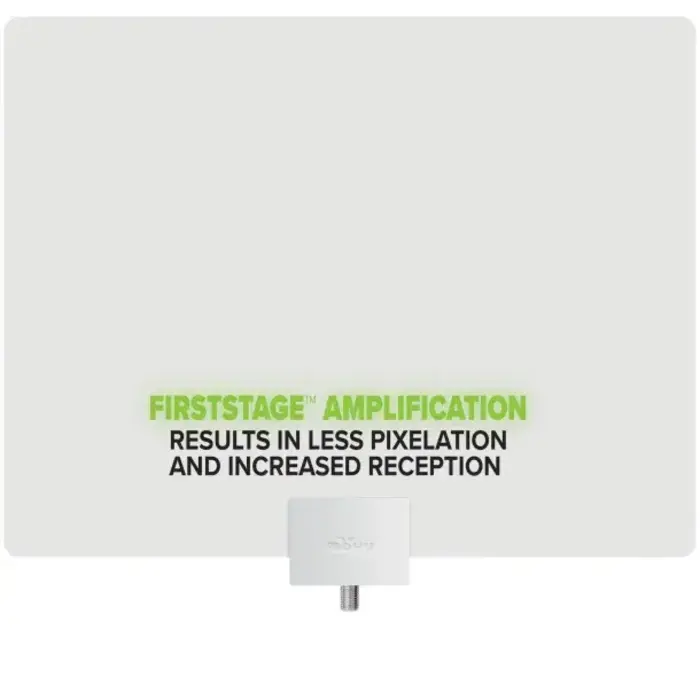 Mohu MHUMH110029 - Mohu Leaf Plus Paper-Thin Indoor TV Antenna, Amplified, UHF VHF, 60-Mile Range, Multi-Directional, 4K 8K UHD, NEXTGEN TV - with 12-Ft. Cable