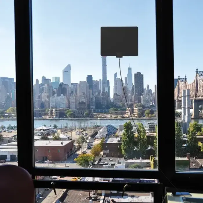 Mohu MHUMH110029 - Mohu Leaf Plus Paper-Thin Indoor TV Antenna, Amplified, UHF VHF, 60-Mile Range, Multi-Directional, 4K 8K UHD, NEXTGEN TV - with 12-Ft. Cable