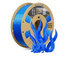 OVERTURE-SILK-BLUE - OVERTURE Silk Blue Filament PLA 1.75mm Clog-Free Shiny 3D Printer Filament, 1kg Spool (2.2lbs), Dimensional Accuracy +/- 0.02 mm, Fit Most FDM Printer (Silk Blue)