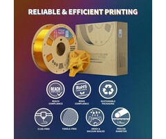 MIKA3D OVERTURE-ROYAL-GOLD - OVERTURE PLA Filament 1.75mm PLA 3D Printer Filament, 1kg Cardboard Spool (2.2lbs), Dimensional Accuracy +/- 0.02mm, Fit Most FDM Printer (Royal Gold)