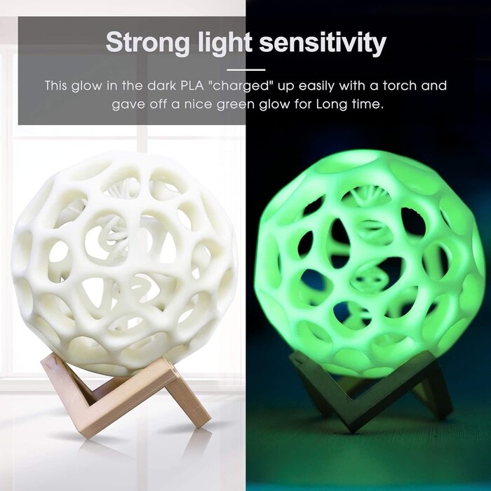 iSANMATE iSANMATE-GREEN - iSANMATE 3D Printer Glow in The Dark Filament Green, PLA Filament 1.75 mm, Dimensional Accuracy +/- 0.03 mm, 250g