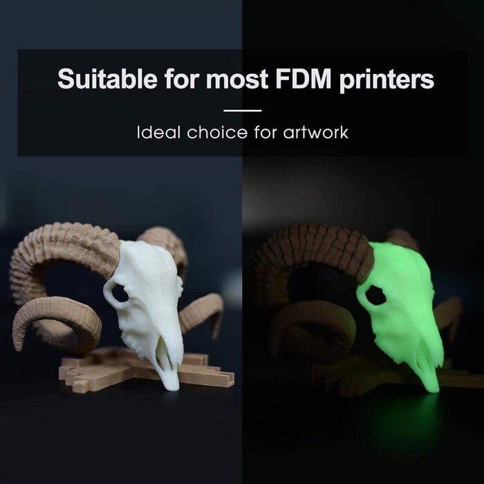 iSANMATE iSANMATE-GREEN - iSANMATE 3D Printer Glow in The Dark Filament Green, PLA Filament 1.75 mm, Dimensional Accuracy +/- 0.03 mm, 250g