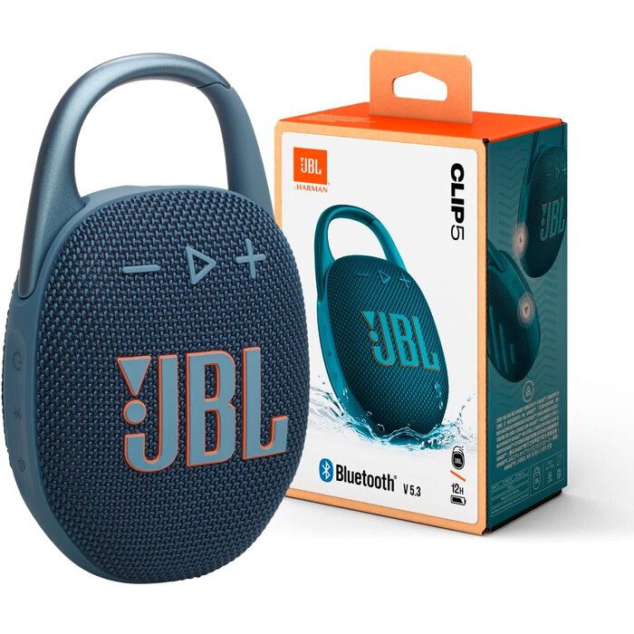 JBL JBL Clip 5 Waterproof Bluetooth Speaker, Blue