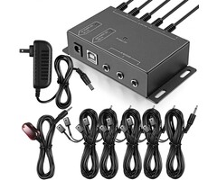 ICESPRING 4330159445 - ICESPRING Infrared Repeater System IR Repeater Kit Control Up to 10 Devices Hidden IR System Infrared Remote Control Extender Kit