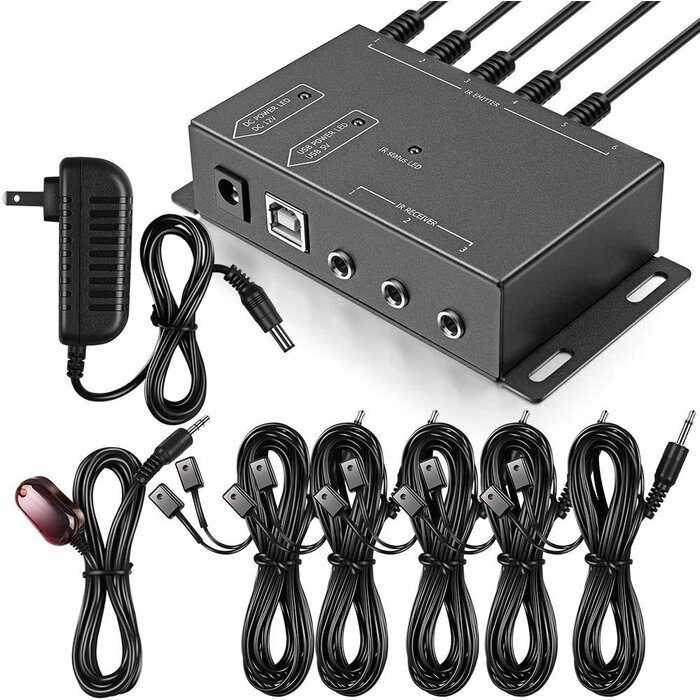 ICESPRING 4330159445 - ICESPRING Infrared Repeater System IR Repeater Kit Control Up to 10 Devices Hidden IR System Infrared Remote Control Extender Kit
