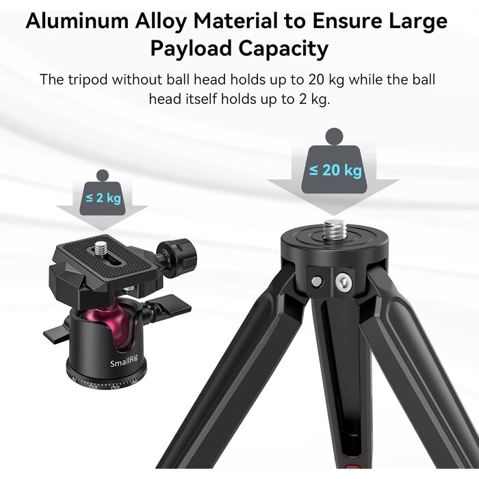 SmallRig BUT2664-AU - SmallRig Mini Tripod for Camera, Updated Desktop Tabletop Tripod with Arca-Type Compatible QR Plate, 360° Ball Head and 1/4 Screws Portable for Compact Cameras DSLRs, Phone, Gopro