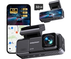 COOLCRAZY COOLCRAZY N7 - COOLCRAZY Dash Cam 4K Front, Built-in WiFi GPS Dash Camera for Cars, 3.2" IPS Screen Dashcam with App Control, Free 32G Card, 170°Wide Angle, 24H Parking Mode, WDR, Night Vision, G-Sensor