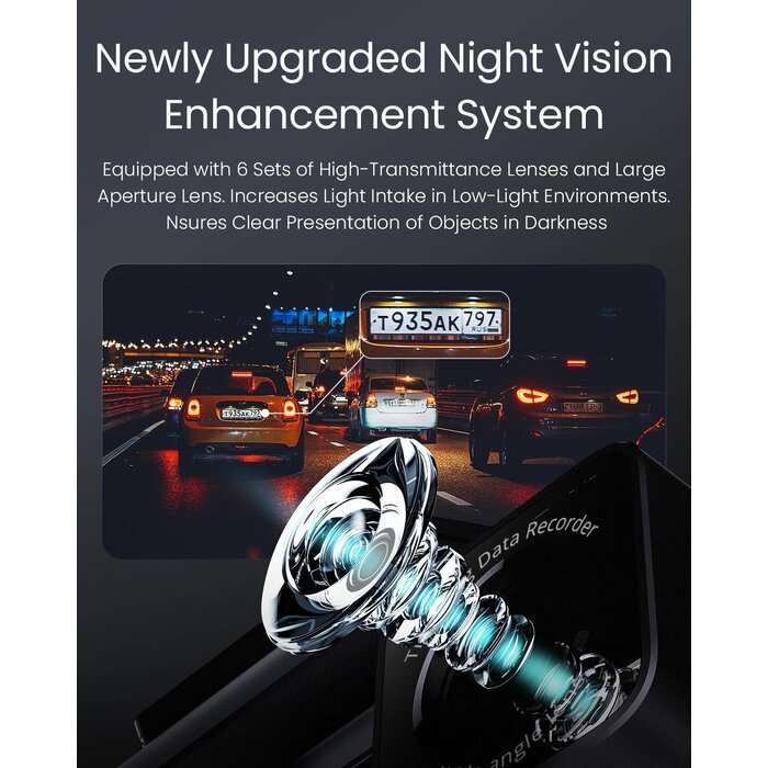 COOLCRAZY COOLCRAZY N7 - COOLCRAZY Dash Cam 4K Front, Built-in WiFi GPS Dash Camera for Cars, 3.2" IPS Screen Dashcam with App Control, Free 32G Card, 170°Wide Angle, 24H Parking Mode, WDR, Night Vision, G-Sensor