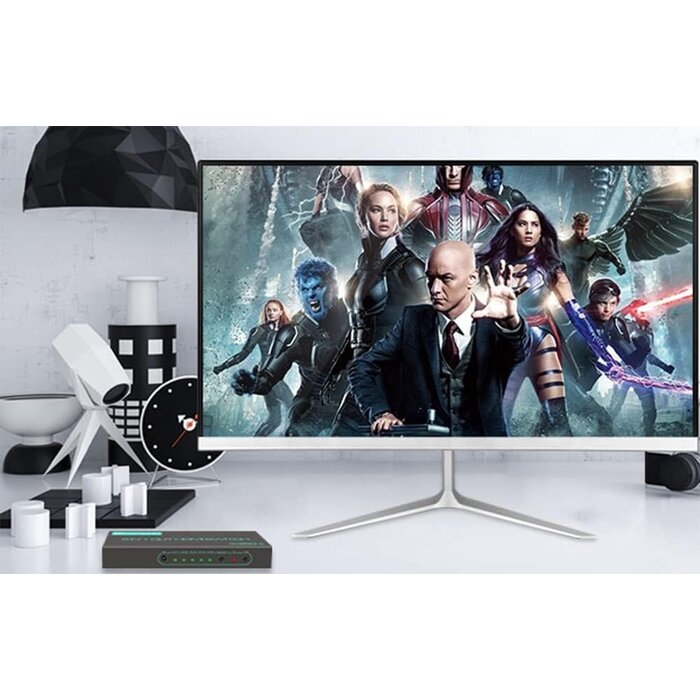 SkycropHD HD0501 - SkycropHD 4K@60Hz HDMI Switch, 5 in 1 Out HDMI 2.0 Switcher with Remote Support Auto Switch, HDR10, Dolby Vision, Dolby Atmos, 18Gbps, CEC