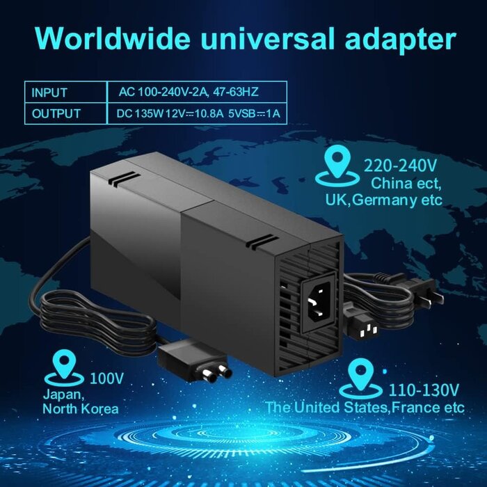 Puning X-1-POWER - Puning Power Supply Brick for Xbox One, 100V-240V AC Adapter Power Supply Compatible with Xbox One Console