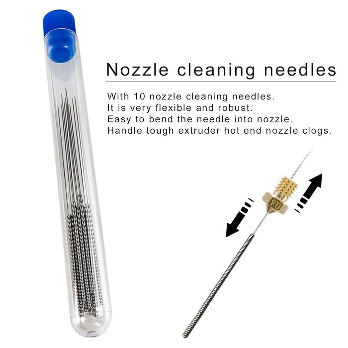 XIFOWE E-PT - XIFOWE Nozzles 22 pcs 3D Printer Extruders Brass Nozzles for V5-V6 3D Printer, 0.2mm, 0.4mm, 0.6mm, 0.8mm, 1.0mm, with DIY Tools and A Ten-Grid Parts Box, Compatible with I3 A8 MK3/MK3S Clone