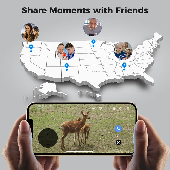 Hiseeu TDK04UY - Hiseeu 4G Camera, 4G Cellular Game Cameras, No WiFi Security Camera, Solar Trail Cam Wireless Outdoor, 2k Color Night Vision, Without WiFi Need, 64G SD & 300MB SIM Card Included (4G Camo-Summer)